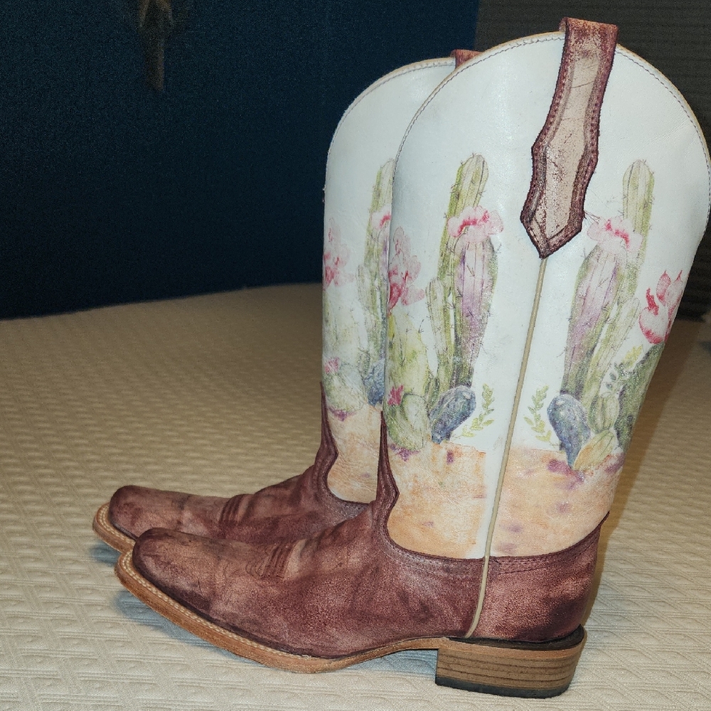 Circle G Pink and White Cowboy Boots